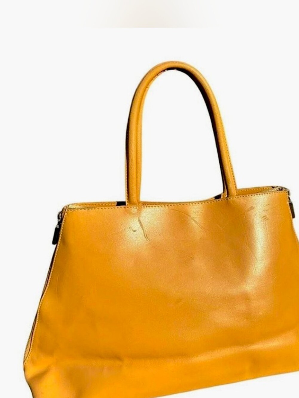 FURLA ⚜️ Smooth Leather TOTE / SHOULDERBAG ⚜️ DEEP HONEY BEIGE 🇮🇹 VINTAGE LUXE